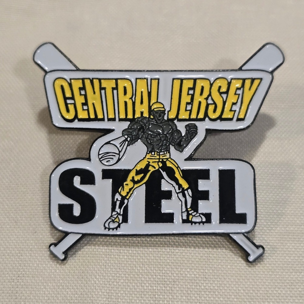 Central Jersey Steel Baseball Player‎ Pin Badge Sports Memorabilia